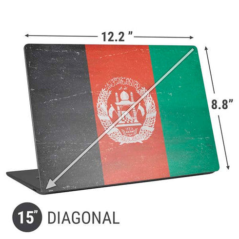 Afghanistan Flag Distressed Universal Laptop 15in (12.2 x 8.8in) Skin